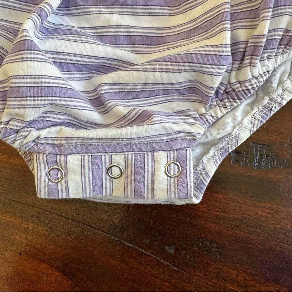 Swoon Baby Girl 9 Months Lavender Purple Striped Romper One Piece